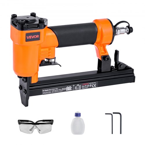 Pneumatisk häftpistol, 22 gauge pneumatisk häftpistol för möbelbearbetning, för fintrådshäftklamrar i 71-serien, 9,1 mm krona, 4 mm–16 mm längd, 70–110 PSI lufthäftpistol för träbearbetning, möbelbearbetning, gör-det-själv-projekt