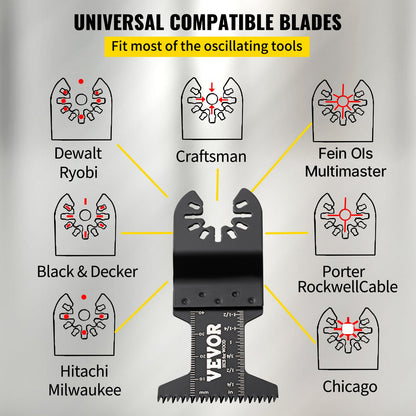 50 PCS Oscillating Saw Blades, Quick Release Multitool Blades Kit, HCS Tool Blades for Wood Plastic Metal Nails Bolts, Compatible with Dewalt Dremel Fein Worx Bosch Makita Milwaukee