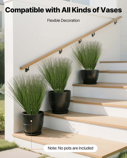 Artificial Grass Plant, 686mm Faux Onion Grass Fake Greenery Shrubs Plant, Premium PVC for Indoor Outdoor House Home Garden Office Room Décor, Housewarming, 8 Pack Green