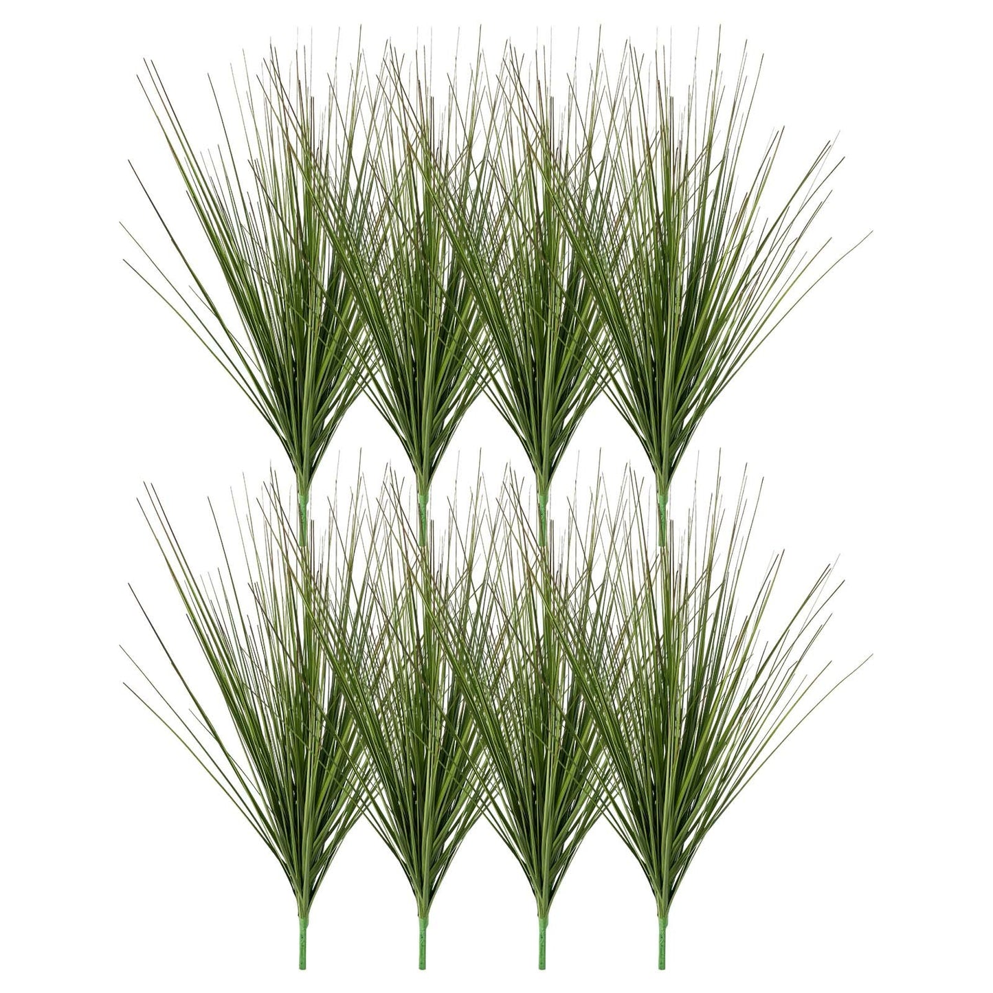 Artificial Grass Plant, 686mm Faux Onion Grass Fake Greenery Shrubs Plant, Premium PVC for Indoor Outdoor House Home Garden Office Room Décor, Housewarming, 8 Pack Green