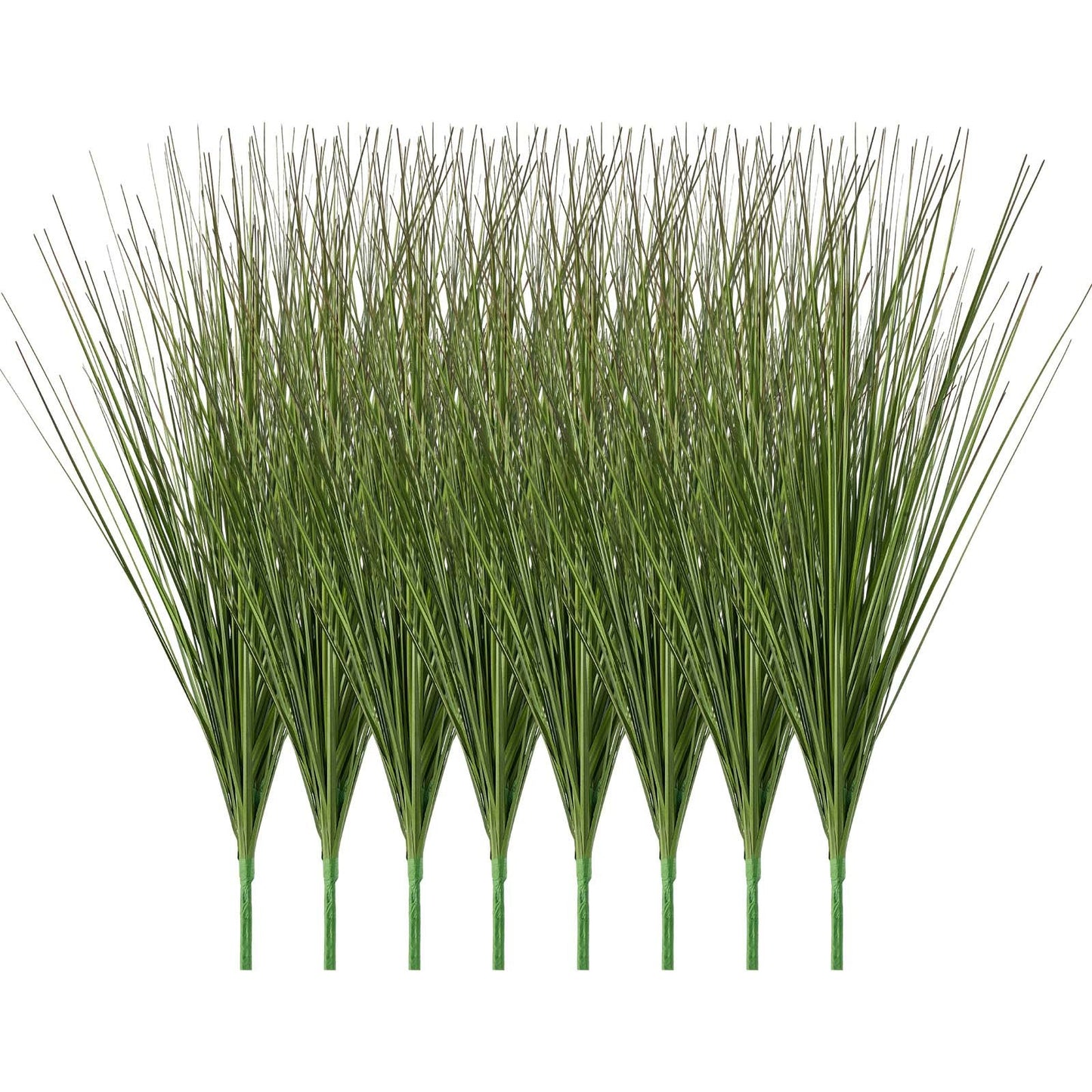 Artificial Grass Plant, 686mm Faux Onion Grass Fake Greenery Shrubs Plant, Premium PVC for Indoor Outdoor House Home Garden Office Room Décor, Housewarming, 8 Pack Green