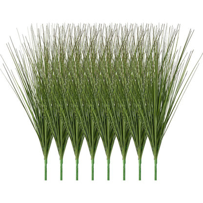 Artificial Grass Plant, 686mm Faux Onion Grass Fake Greenery Shrubs Plant, Premium PVC for Indoor Outdoor House Home Garden Office Room Décor, Housewarming, 8 Pack Green
