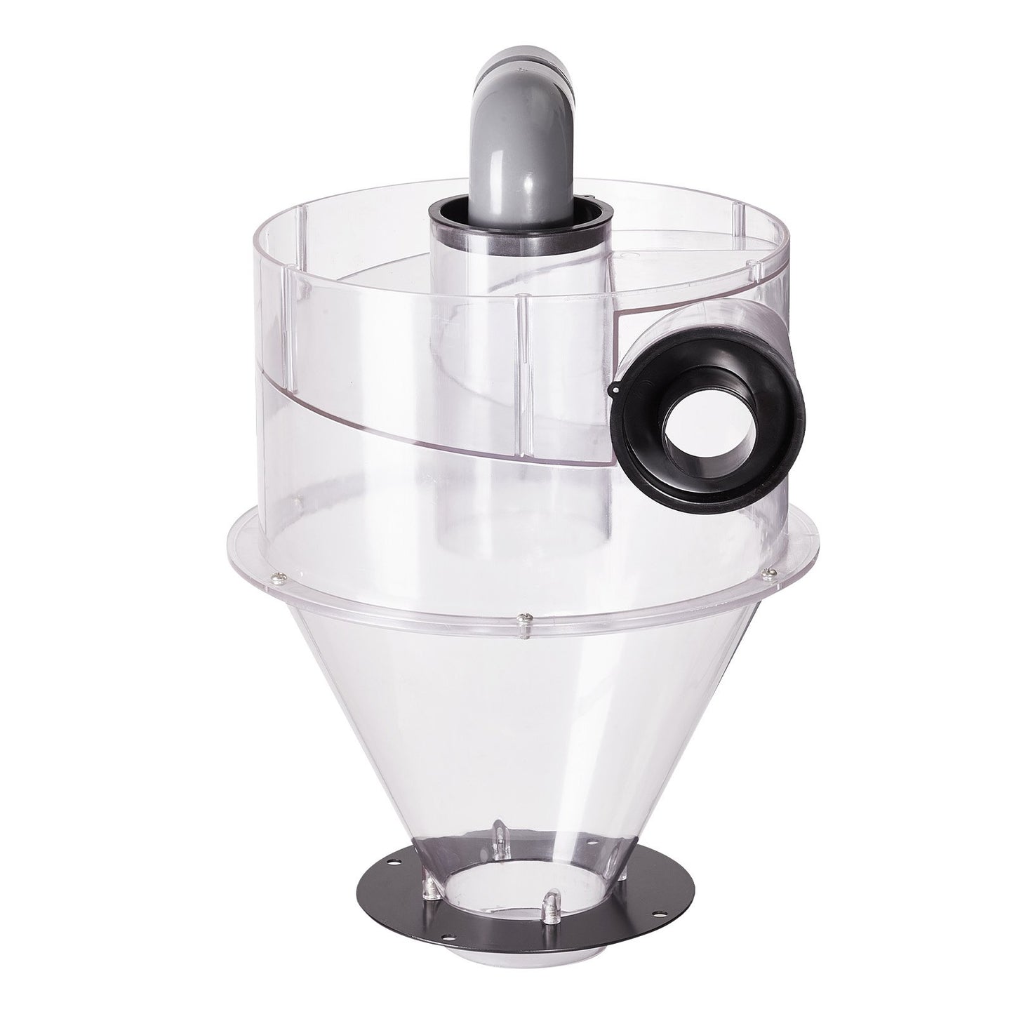 Cyclone Dust Separator, 4" Retrofit Cyclone Separator for Dust Collectors, ABS Dust Deputy With 2" Hole O.D. Connector & Hose for Wet/Dry Shop Vacuums, Fits 18.9-37.85L Tank (Tank Exclude)