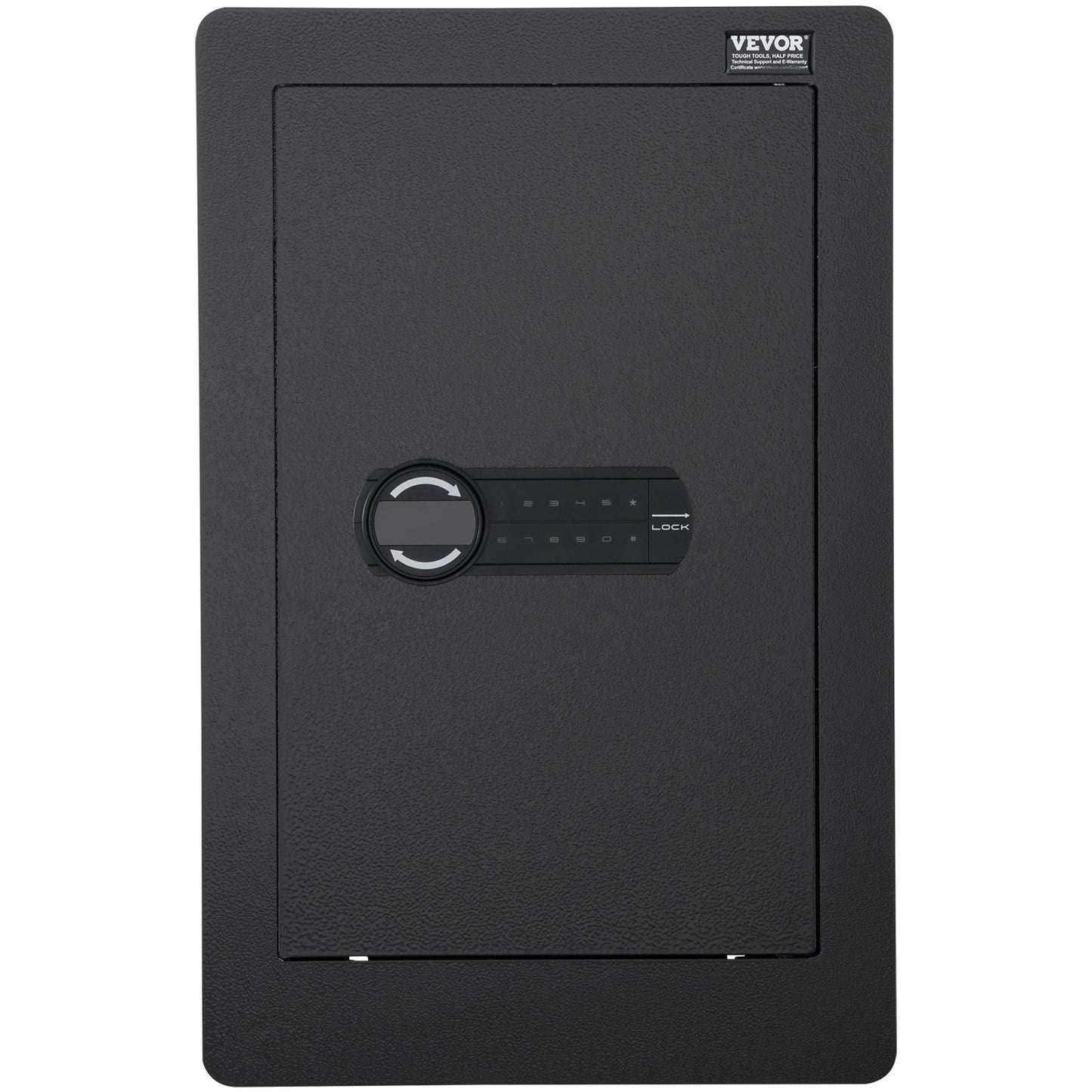 65 cm högt väggskåp, dolt kassaskåp i 3 nivåer, med hyllor med knappsats och nyckelhållare