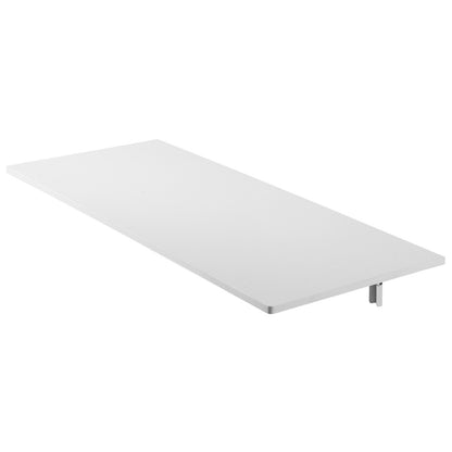 Wall Mounted Folding Table, 43.3 x 18 inches Wall Mount Table, Floating Desk with Iron Bracket, Fold Down Desk for Small Spaces, Home Office, Dining, Laundry Room, Kitchen, Bar, White