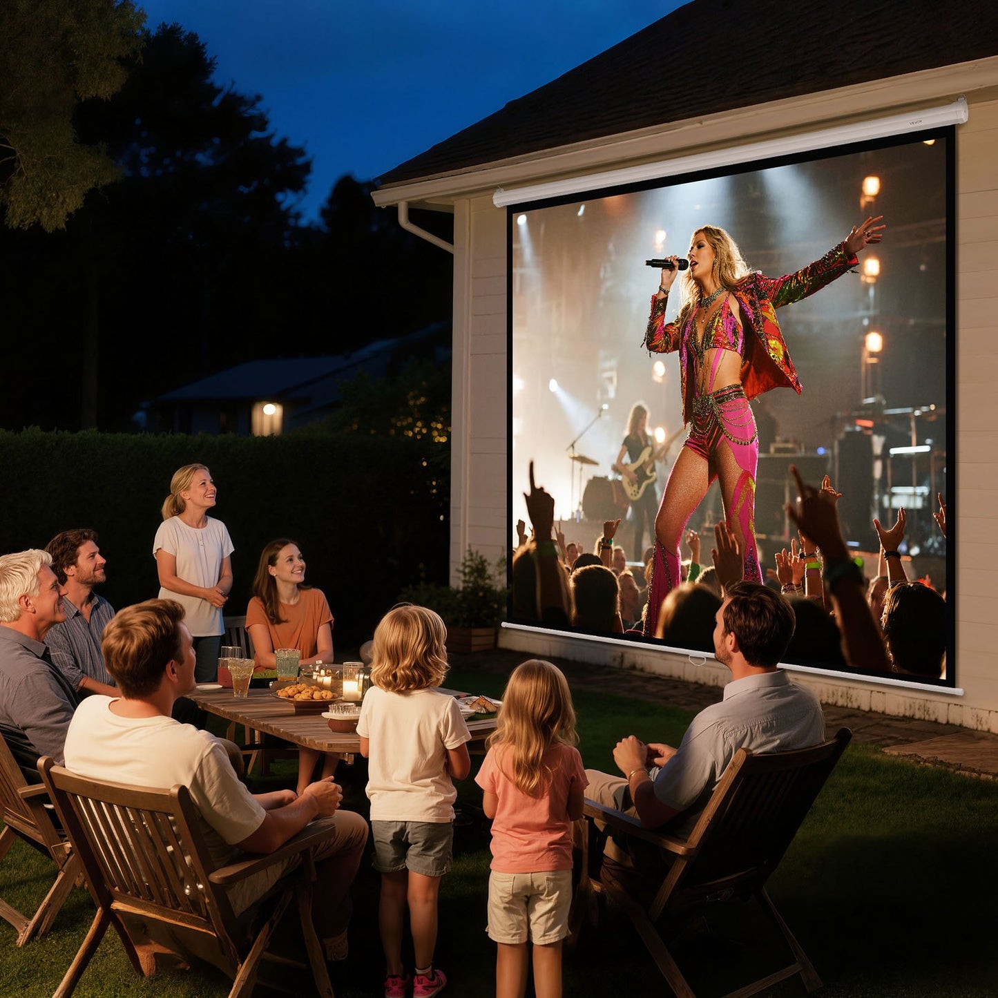 Manual Projector Screen, 3048 mm 1:1 4K 1080 HD Retractable Pull Down Projector Screen, Wall Mounted Movie Projection with Pull Rope, Portable Display Projectoin for Family Home Office Theater