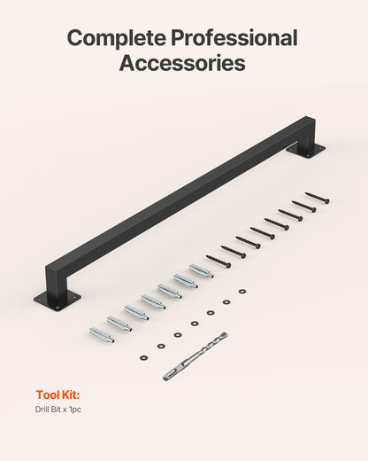 Wall Mounted Stair Handrail, 910mm Black Iron Staircase Handrail Indoor, 113kg Load Capacity, Industrial Railing Hand Rail for Steps, Square Tube for Loft Porch Deck, 2 Sections