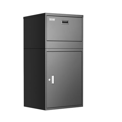 Package Delivery Boxes for Outside, 38.6 in Mailbox for Parcel with Lock, Galvanized Steel Package Drop Box with Anti-Theft Design, Weather-Resistant Package Mailbox for Home and Office, Black