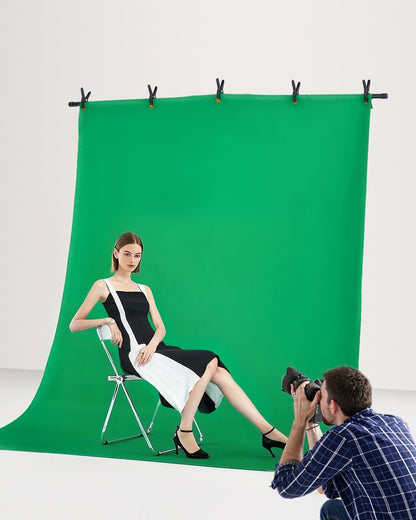 Backdrop Stand, 5 x 6.5 ft Adjustable Photo Backdrop Stand Kit, Portable Background Backdrop Stand with 3 Crossbars, Heavy Duty Projector Screen Stand, for Wedding, Photo Video Studio & Party