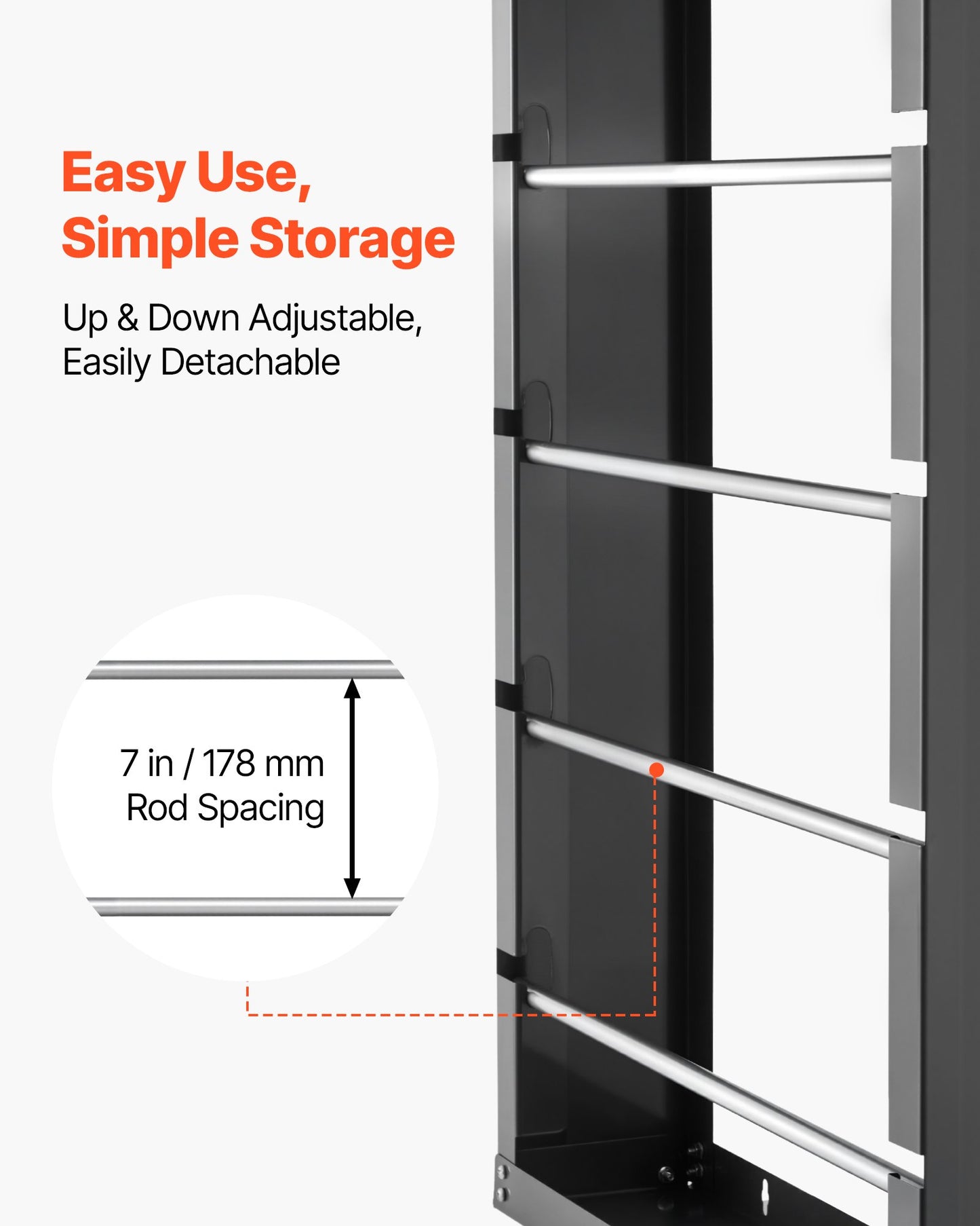 Wire Spool Rack, 4 Adjustable Rods, Cold-Rolled Steel Wire Spool Holder Wall Mounted for Multi-Spools, Wiring Storage, 68kg / 150 lbs Capacity Cable Dispenser, for Electrical Industrial Retail Use