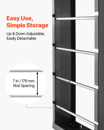 Wire Spool Rack, 4 Adjustable Rods, Cold-Rolled Steel Wire Spool Holder Wall Mounted for Multi-Spools, Wiring Storage, 68kg / 150 lbs Capacity Cable Dispenser, for Electrical Industrial Retail Use