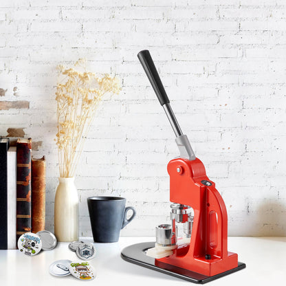 Knappmaskin, 25 mm (1 tum) stanspress för märkestryck, nåltillverkare för barn, gör-det-själv-presenter, knapptillverkningstillbehör med 500 st knappdelar, cirkelskärare och magisk bok