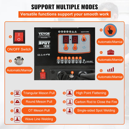 Stud Welder Dent Repair Kit, Spot Welding Machine with Slide Hammer Dent Puller, Professional Dent Removal Kit for Auto Body Dent Repair