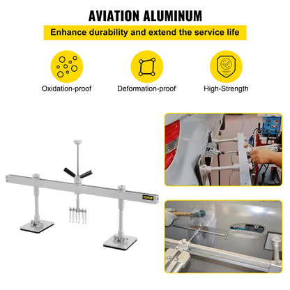 Car Dent Puller Kit, 85CM Dent Pull Lever 6 Claw Hook Accessories, Paintless Dent Removal Kit Dent Pull Lever Bar Kit for Auto Body Repair Door Dings and Hail Damage