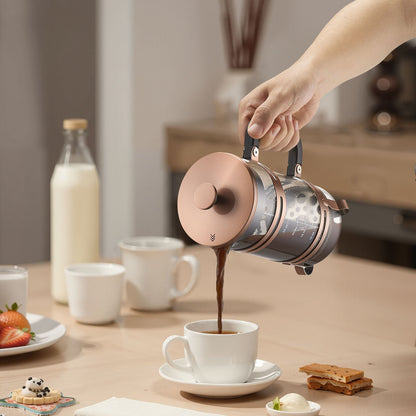 French Press Coffee Maker, 1 Liter Borosilicate Glass Coffee Press Tea Maker with Stainless Steel Filter, Large Glass French Presses Cold Brew for Camping Travel Home Kitchen, Copper