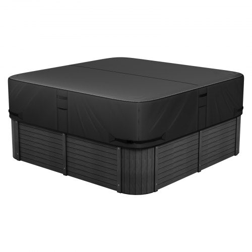 Outdoor Hot Tub Cover, 80x80x20in/2030x2030x508mm Weatherproof & Waterproof Hot Tub Cover Protector, 600D Heavy Duty Oxford Fabric and 950N Tearing Strength, Square Spa Covers for Hottub, Black