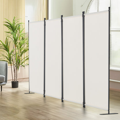 Room Divider, 4 Panel Room Dividers and Folding Privacy Screens, Fabric Partition Room Dividers for Office, Bedroom, Dining Room, Study, Freestanding, White