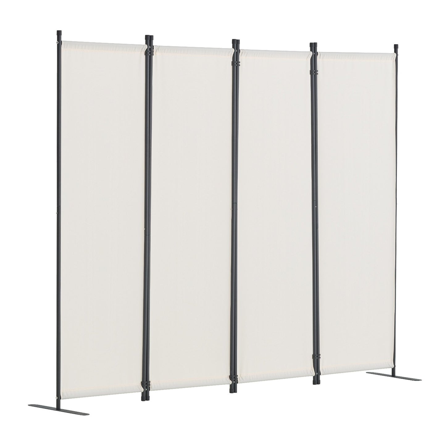 Room Divider, 4 Panel Room Dividers and Folding Privacy Screens, Fabric Partition Room Dividers for Office, Bedroom, Dining Room, Study, Freestanding, White