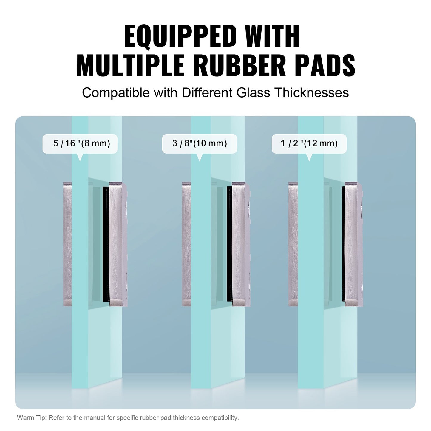 Glass Clamp, 4 PCS Square Glass Railing Bracket for 0.31 "-0.47 " Tempered Glass, 304 Stainless Steel Glass Mounting Clamp, Glass Shelf Bracket for Balcony, Garden, Pool, Stair, Silver