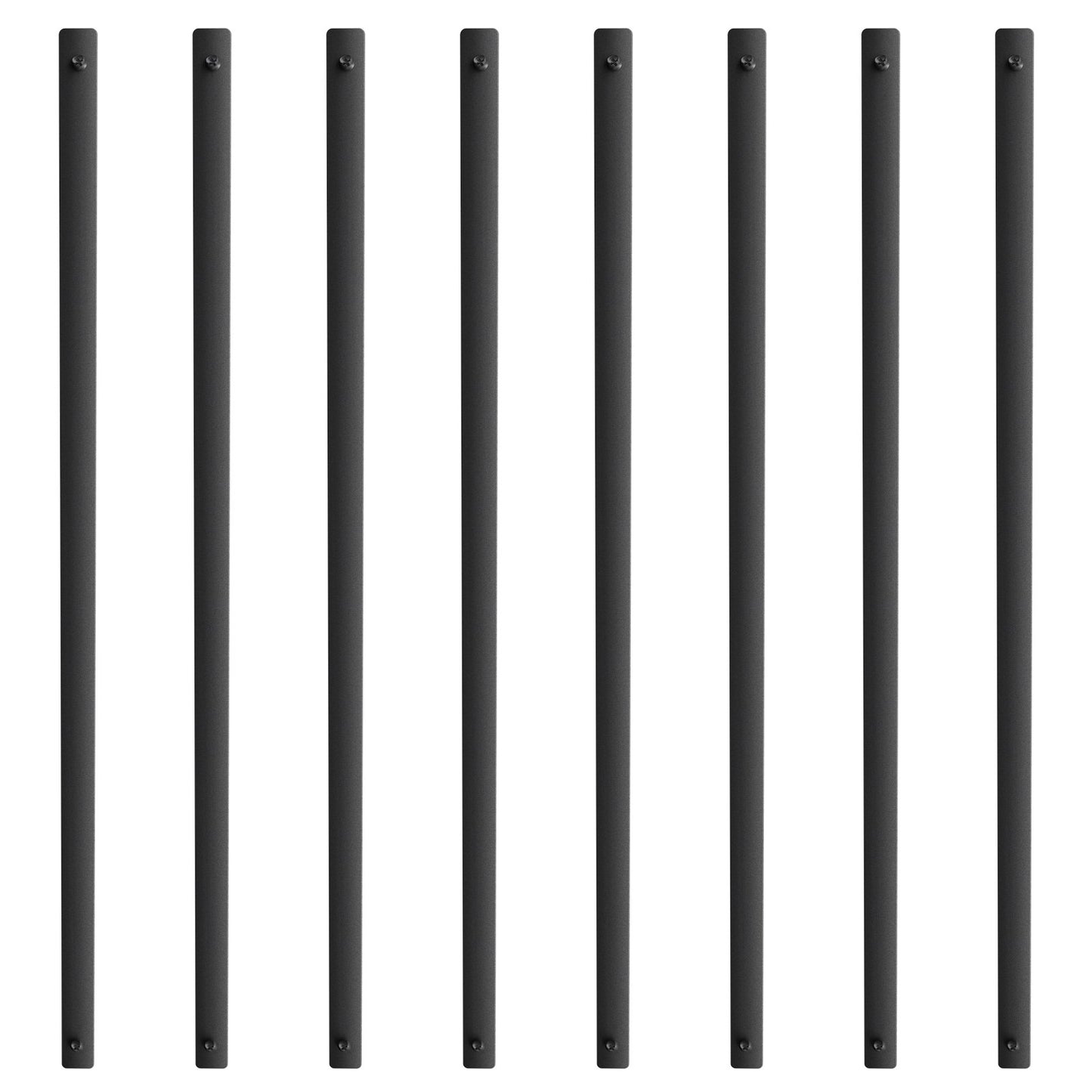 Staircase Metal Balusters, 29.5'' x 1'' Flat Aluminum Alloy Decorative Banister Spindles, 51 Pack Deck Baluster with Screws, Classic Hollow Deck Railing Satin Black Powder Coated for Porch