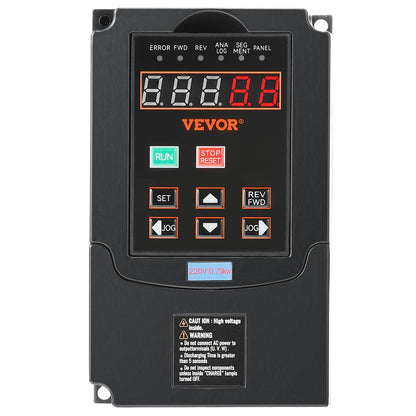 VFD 1HP, 0.75KW, 3.5A, 1 or 3 Phase 220V Input to 3 Phase 220V Output Variable Frequency Drive, 40-60Hz Input, 0-400Hz Output VFD for Spindle Motor CNC Speed Control