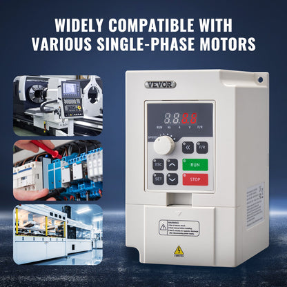 VFD 4HP, 3KW, 14A, 1 or 3 Phase AC 220V Input to 3 Phase AC 0~220V Output Variable Frequency Drive, 50/60Hz Input, 0-2000Hz Output VFD for Spindle Motor Speed Control
