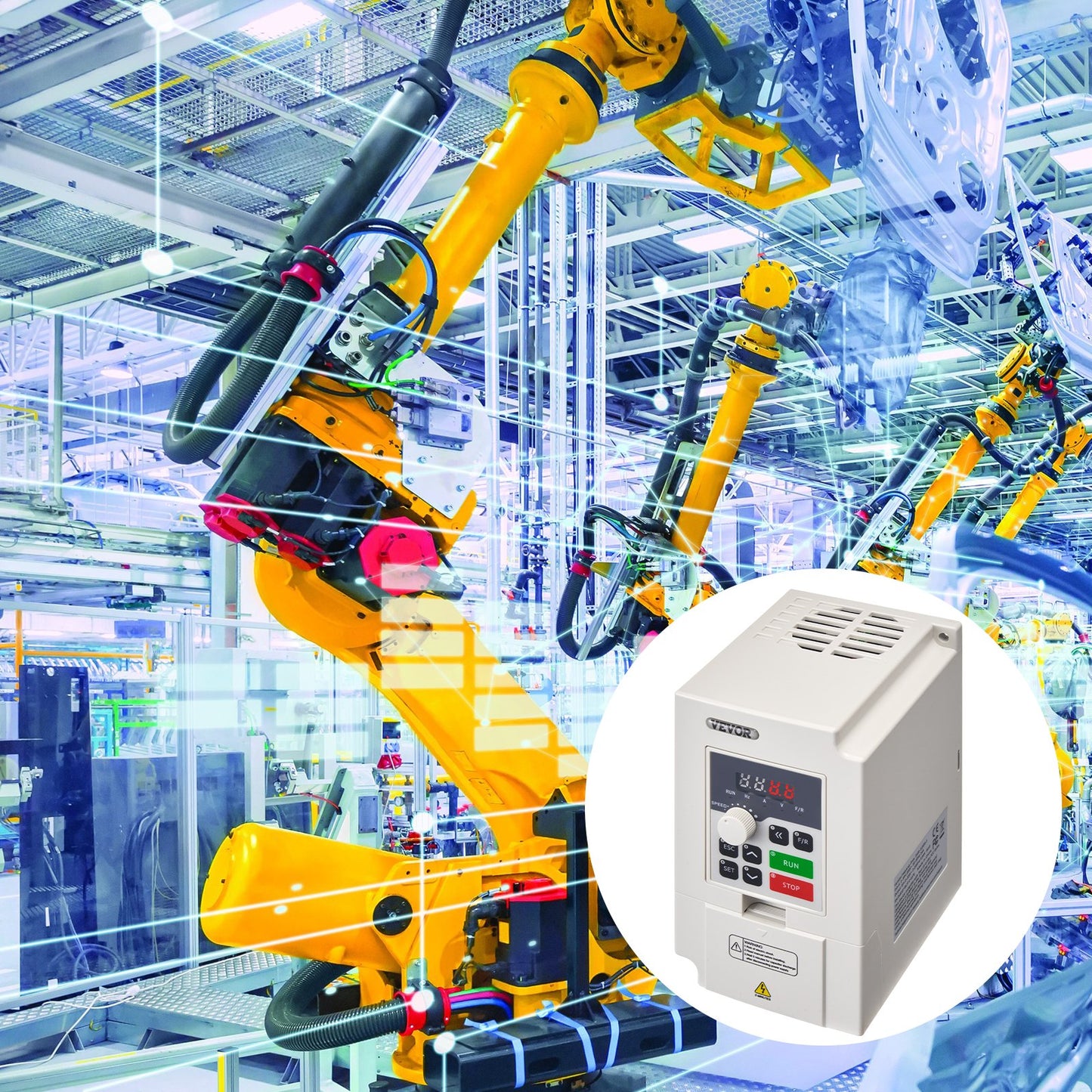 VFD 4HP, 3KW, 14A, 1 or 3 Phase AC 220V Input to 3 Phase AC 0~220V Output Variable Frequency Drive, 50/60Hz Input, 0-2000Hz Output VFD for Spindle Motor Speed Control