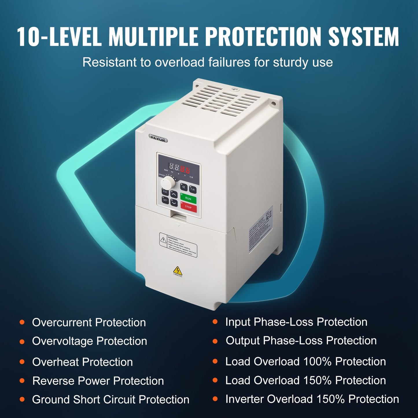 VFD 5HP, 4KW, 18A, 1 or 3 Phase AC 220V Input to 3 Phase AC 0~220V Output Variable Frequency Drive, 50/60Hz Input, 0-2000Hz Output VFD for Spindle Motor Speed Control