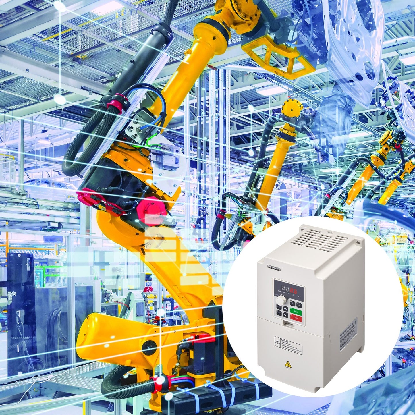 VFD 5HP, 4KW, 18A, 1 or 3 Phase AC 220V Input to 3 Phase AC 0~220V Output Variable Frequency Drive, 50/60Hz Input, 0-2000Hz Output VFD for Spindle Motor Speed Control