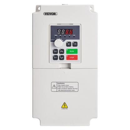 VFD 5HP, 4KW, 18A, 1 or 3 Phase AC 220V Input to 3 Phase AC 0~220V Output Variable Frequency Drive, 50/60Hz Input, 0-2000Hz Output VFD for Spindle Motor Speed Control