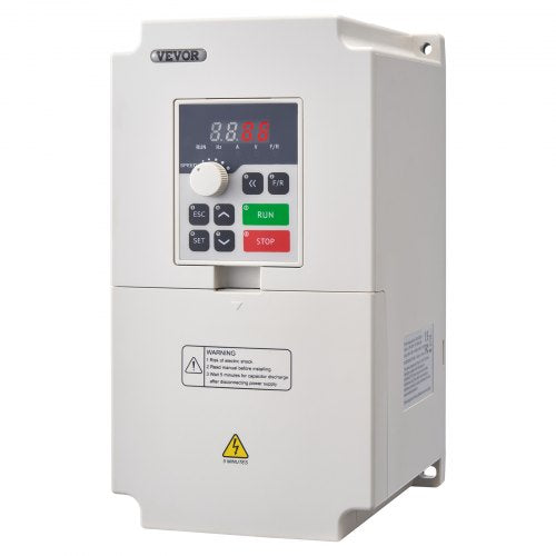 VFD 7.5HP, 5.5KW, 25A, 1 or 3 Phase AC 220V Input to 3 Phase AC 0~220V Output Variable Frequency Drive, 50/60Hz Input, 0-2000Hz Output VFD for Spindle Motor Speed Control