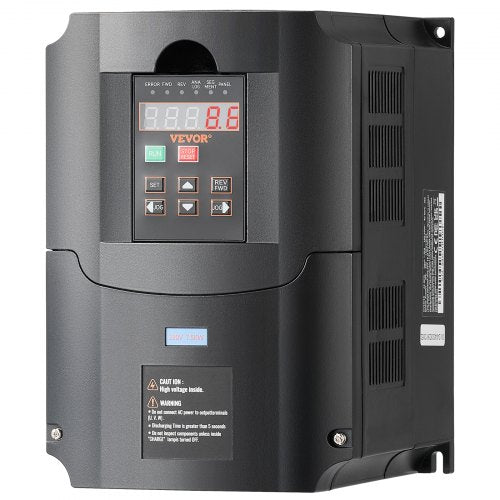 VFD 10HP, 7.5KW, 35A, 1 or 3 Phase 220V Input to 3 Phase 220V Output Variable Frequency Drive, 40-60Hz Input, 0-400Hz Output VFD for Spindle Motor CNC Speed Control