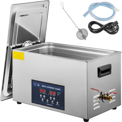 30L Ultrasonic Cleaner Dual Frequency Ultrasonic Cleaning Machine with Heater Jewelry Cleaner for Parts Jewelry Eyeglass Ring Denture Record Circuit Board 28/40KHz