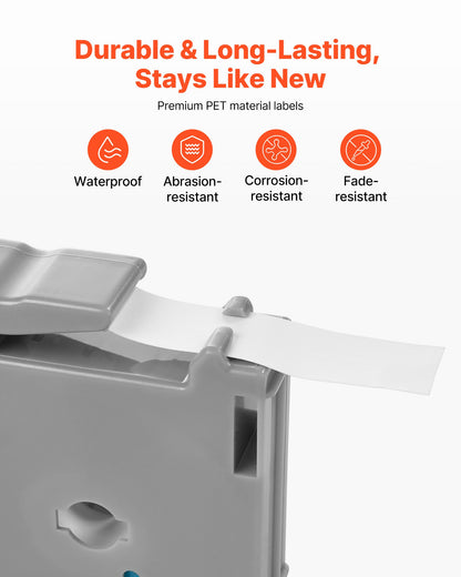 Label Maker Tape, 4 Pack, 0.47 in / 12 mm Black on White Label Cartridge Compatible for Various Types of Brother Labelers, Durable & Long-lasting, Waterproof, Replacement for Letra Tag M-K231