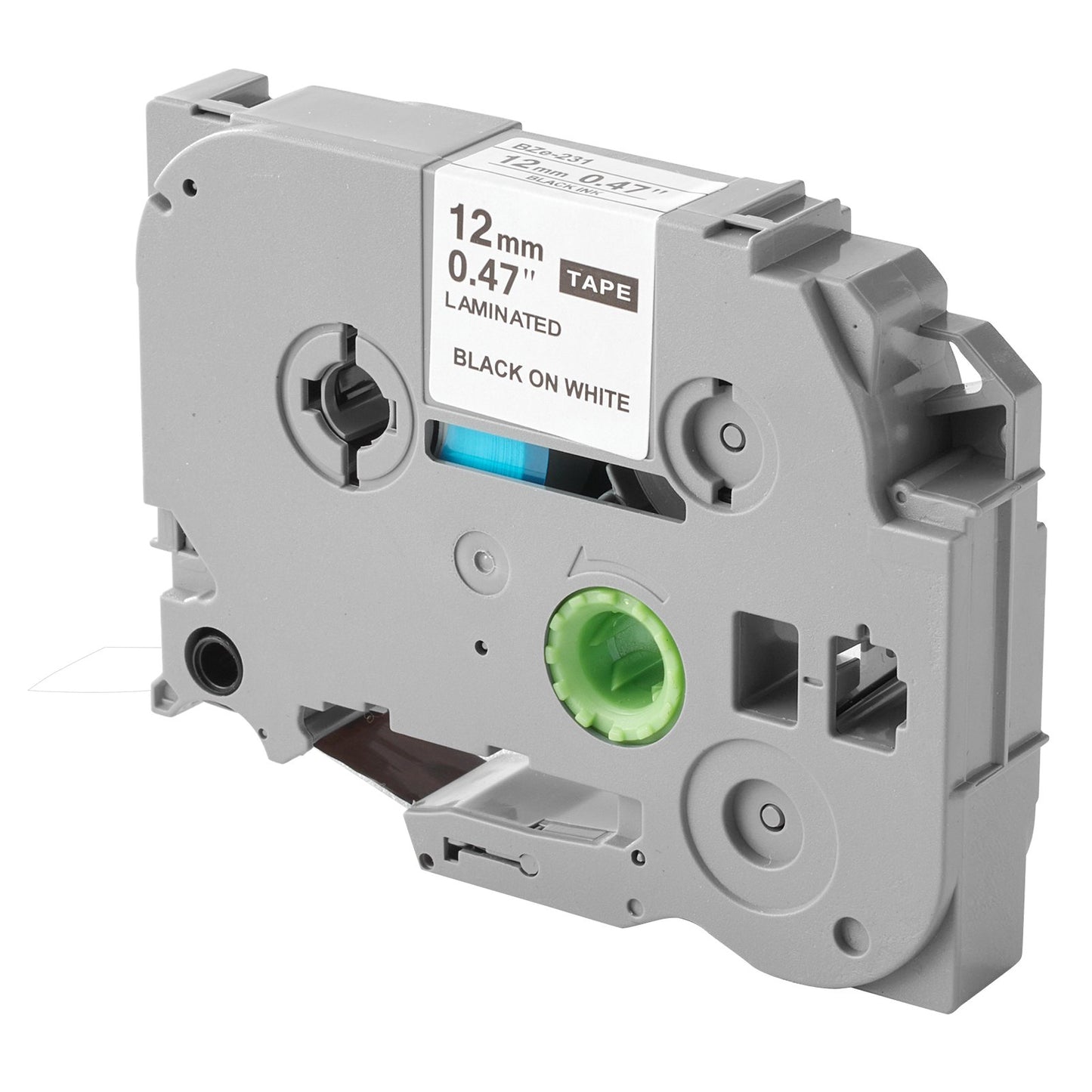 Label Maker Tape, 4 Pack, 0.47 in / 12 mm Black on White Label Maker Refills Compatible for Various Types of Brother P-Touch Labelers, Durable & Long-lasting, Replacement for Letra Tag TZe-231