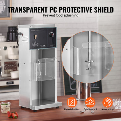 Ice Cream Blender, 400W High-Speed Ice Cream Maker Mixer Stir Machine 4200RPM, Stepless Speed Adjustment, 304 Stainless Steel Ice Cream Shaker, 3 Hand Cups, Make Various Flavors of Ice Cream