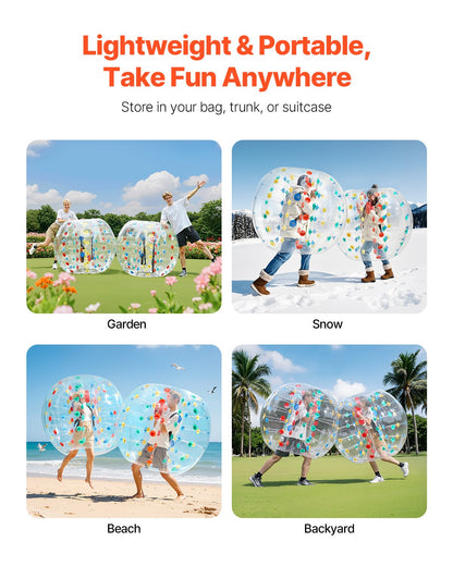 Uppblåsbara stötfångarbollar 1-pack, 5FT/1.5M Body Sumo Zorb-boll, 0.8mm tjock PVC-mänsklig hamster-bubbelknäckare för utomhussporter, Bopper-leksak för trädgård, flerfärgad