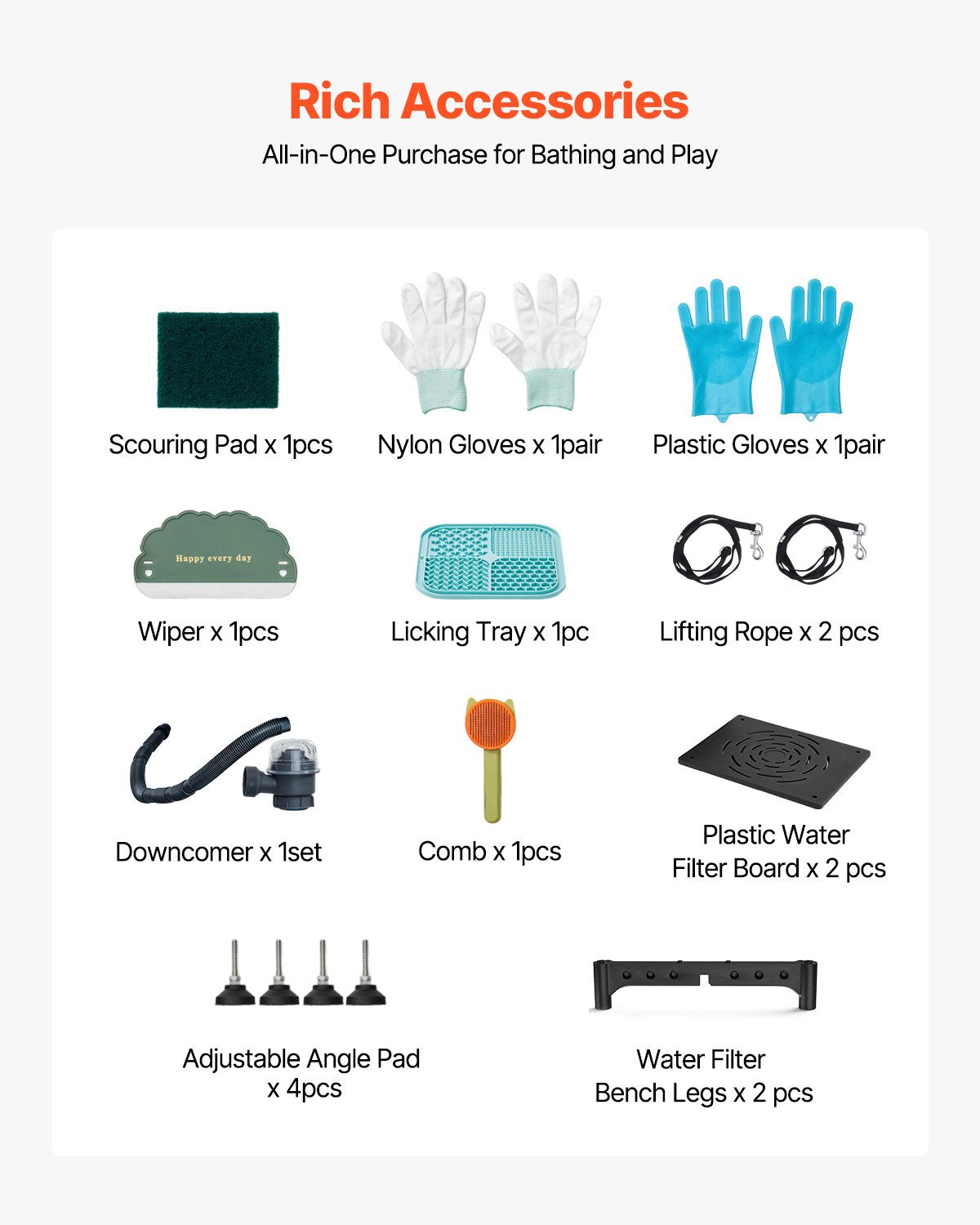 Hundtvättstation i 304 rostfritt stål, 154,9 cm trimbadkar med halkfri ramp med låg lutning, förvaringslåda, varm- och kallvattenkran, allt-i-ett-badkar för trimbutik, passar alla storlekar (höger dörr)