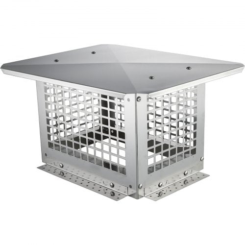 Chimney Cap 330.2 x 228.6mm, 304 Stainless Steel Fireplace Chimney Cover, Not Easily Toppled & Practical Accessories & Easy Installation, Fits Mesh Flue Covers Outside Clay Flue Shingles, Silver