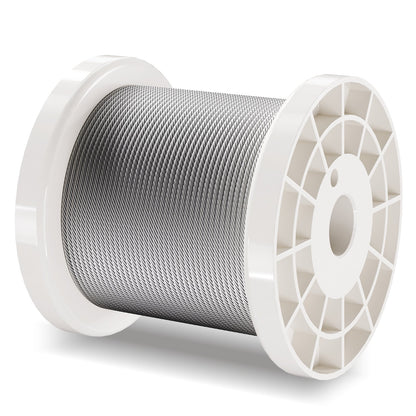 Stålvajersats, 1/16" 330 fot 304 rostfritt stålvajer med 80 hylsor och 20 kausar, 450 lbs brottstyrka, 7x7 trådar marin flygplanskvalitet för ledstång, trappstängsel utomhus