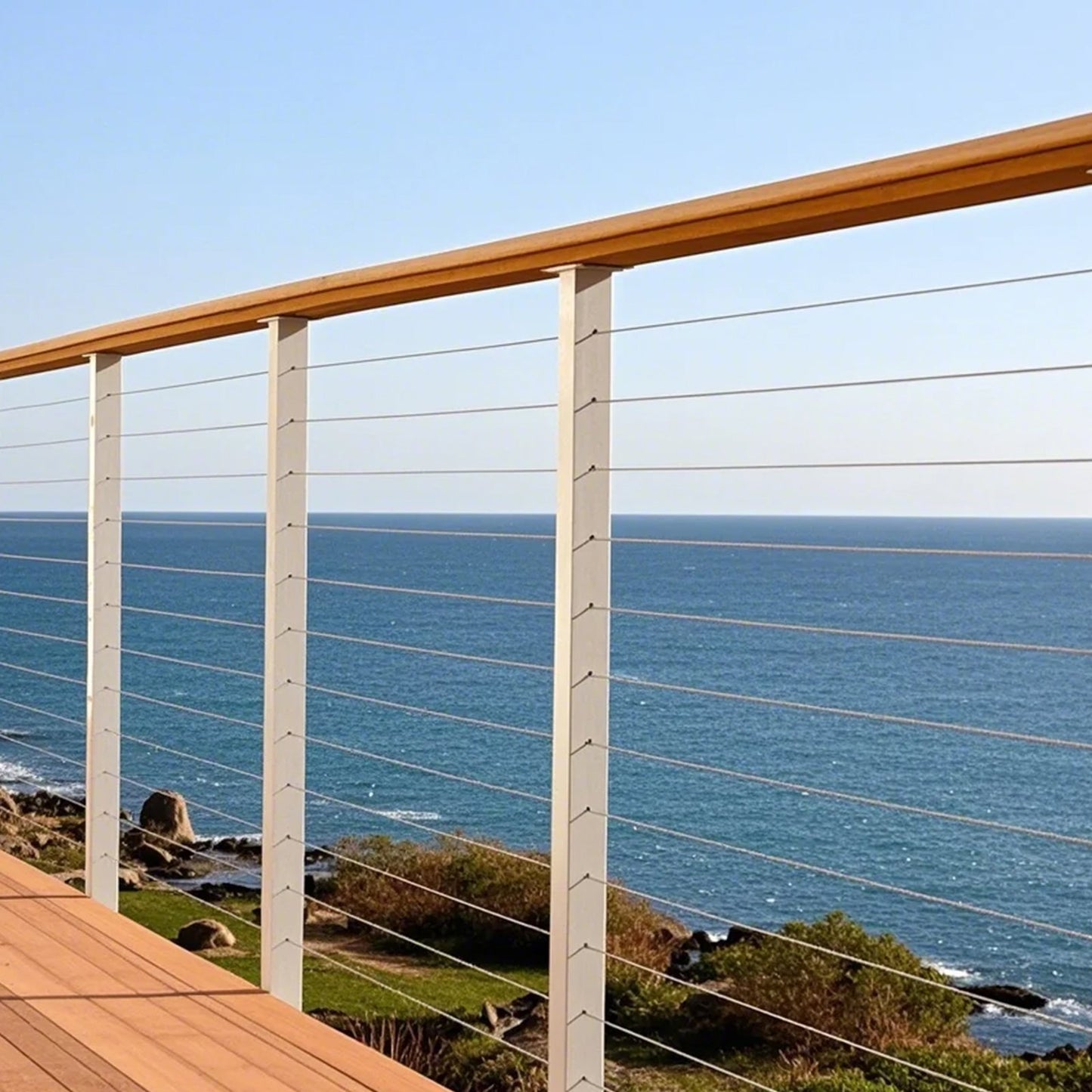 Stålvajersats, 1/16" 66 fot 304 rostfritt stålvajer med krymptång, 160 hylsor och 12 kausar, 7x7 ledare, marin, flygplanskvalitet, för ledstång, trappstäckning, utomhusbruk