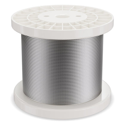 Wire Rope Kit, 1/8" 600 ft 316 Stainless Steel Cable with Cutter and Gloves, 1600 lbs Breaking Strength, 7x7 Strands Construction Marine Aircraft Grade for Handrail Stair Decking Fence Outdoors