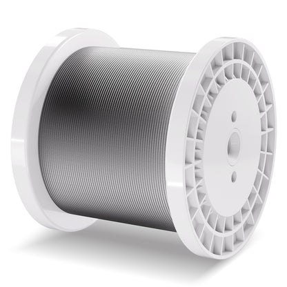 Stålvajersats, 1/8" 1000 fot 316 rostfritt stålvajer med avbitare och handskar, 1600 lbs brottstyrka, 7x7 trådar konstruktion marin flygplanskvalitet för ledstång trappstängsel utomhus