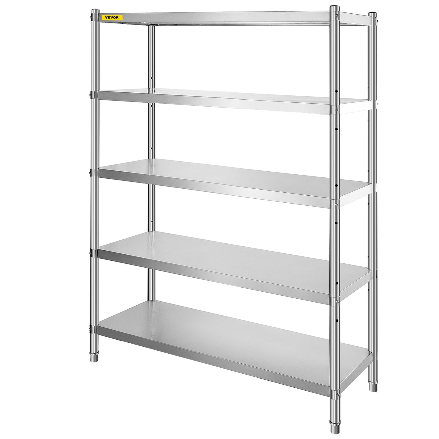 Shelving Unit 48x18.5 Inch Storage Shelves 5-Tier shelving Units And Storage Adjustable Shelf Storage Unit Adjustable Feet Shelving Units Stainless Steel Kitchen Shelves