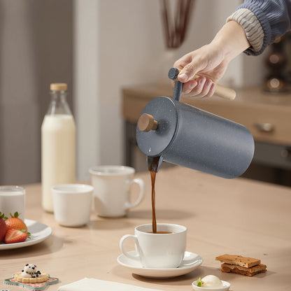 French Press Coffee Maker, 1 Liter Stainless Steel Coffee Press Tea Maker with Filter, Large Double Wall Insulated French Presses Cold Brew for Camping Travel Home Kitchen, Black