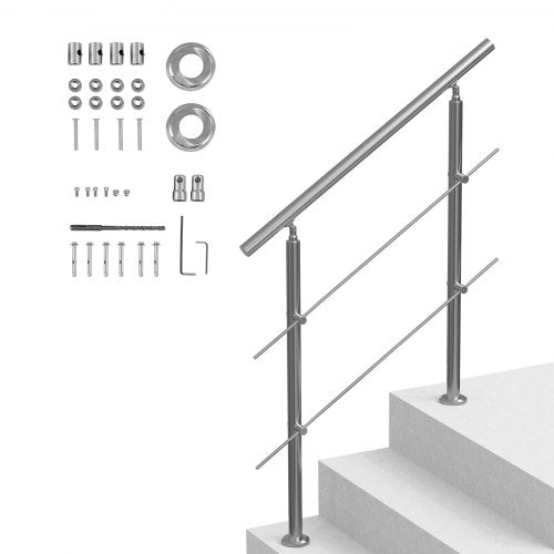 100.1 cm Handrails for Outdoor Steps 2 Crossbars Staircase for Porch Deck
