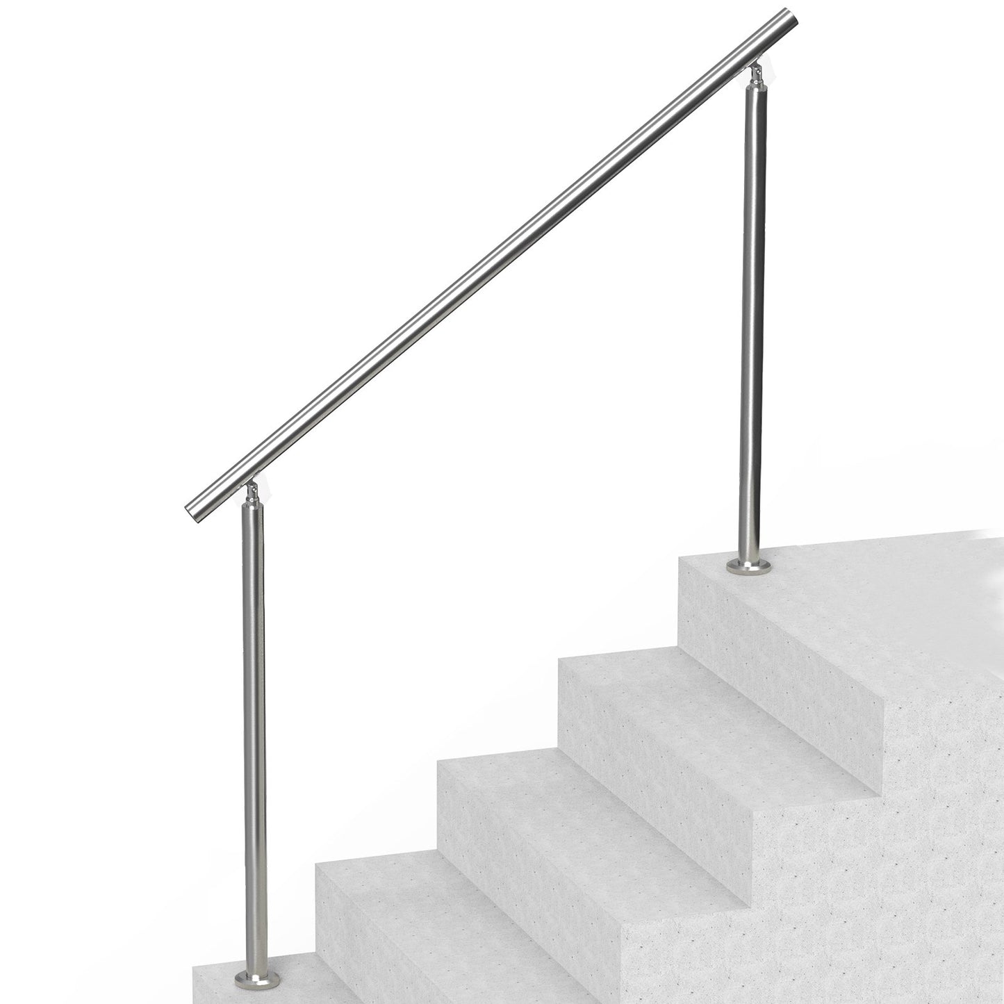 Handrails for Outdoor Steps, 59 in/ 150cm Length Stair Hand Rail Kit, Transitional Stainless Steel Railings with Installation Kit, Double-column Staircase Handrails for Seniors,Porch & Deck