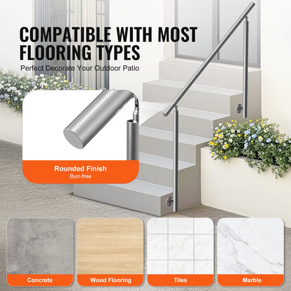 149.9 cm Handrails for Outdoor Steps Staircase for Porch Deck Side-mount