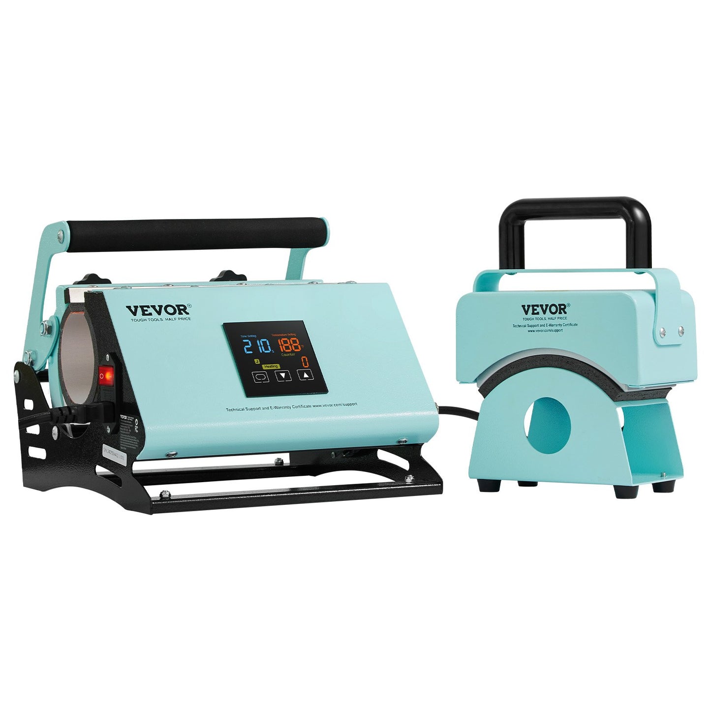 2 in 1 Tumbler and Hat Heat Press Machine, Mini Hat Heat Press for Caps and Hats, Tumbler Heat Press for 11-30oz Sublimation Tumblers and Mugs, Temperature and Time Control, Green