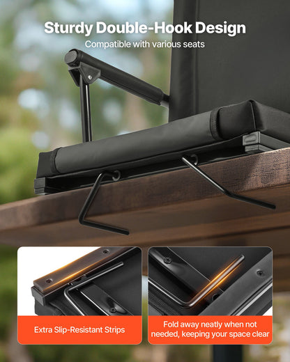 Stadionsäte, bärbart läktarsäte med armstöd, ryggstöd och tjock kudde, bänkstol för läktare inkluderar axelrem, krokar, mugghållare, svarta fotbollsläktsäten, 1 st